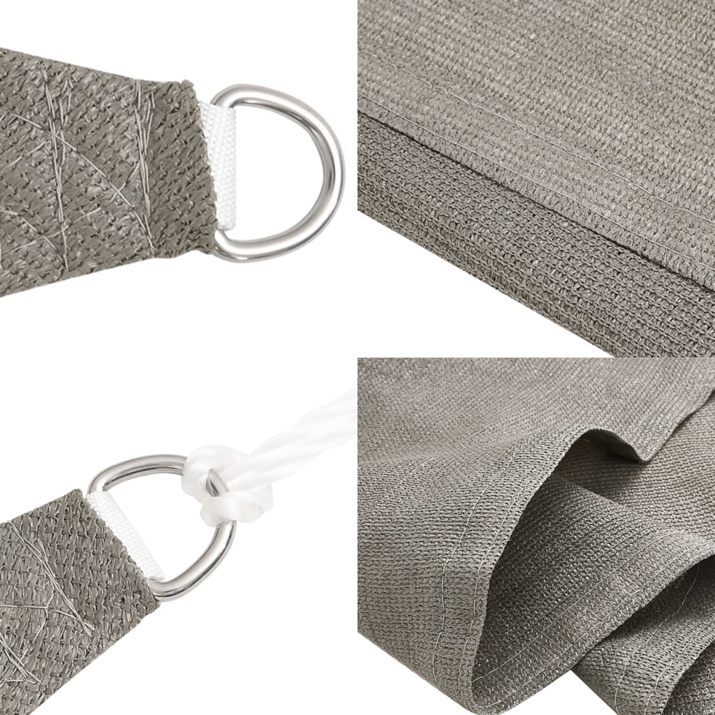 Solseil 160 g/m² rektangulær lysegrå 2,5x4 m HDPE