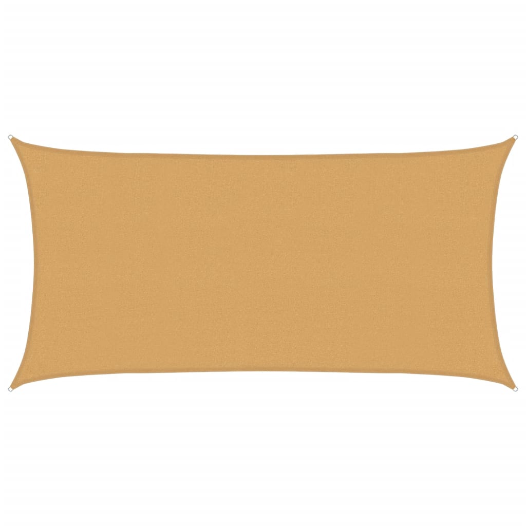 Solseil 160 g/m² rektangulær sand 2x4 m HDPE