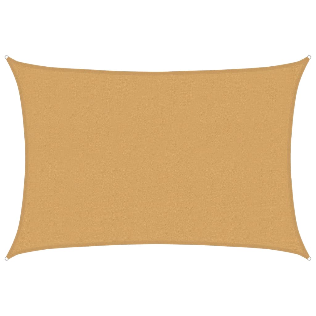 Solseil 160 g/m² rektangulær sand 2,5x4 m HDPE