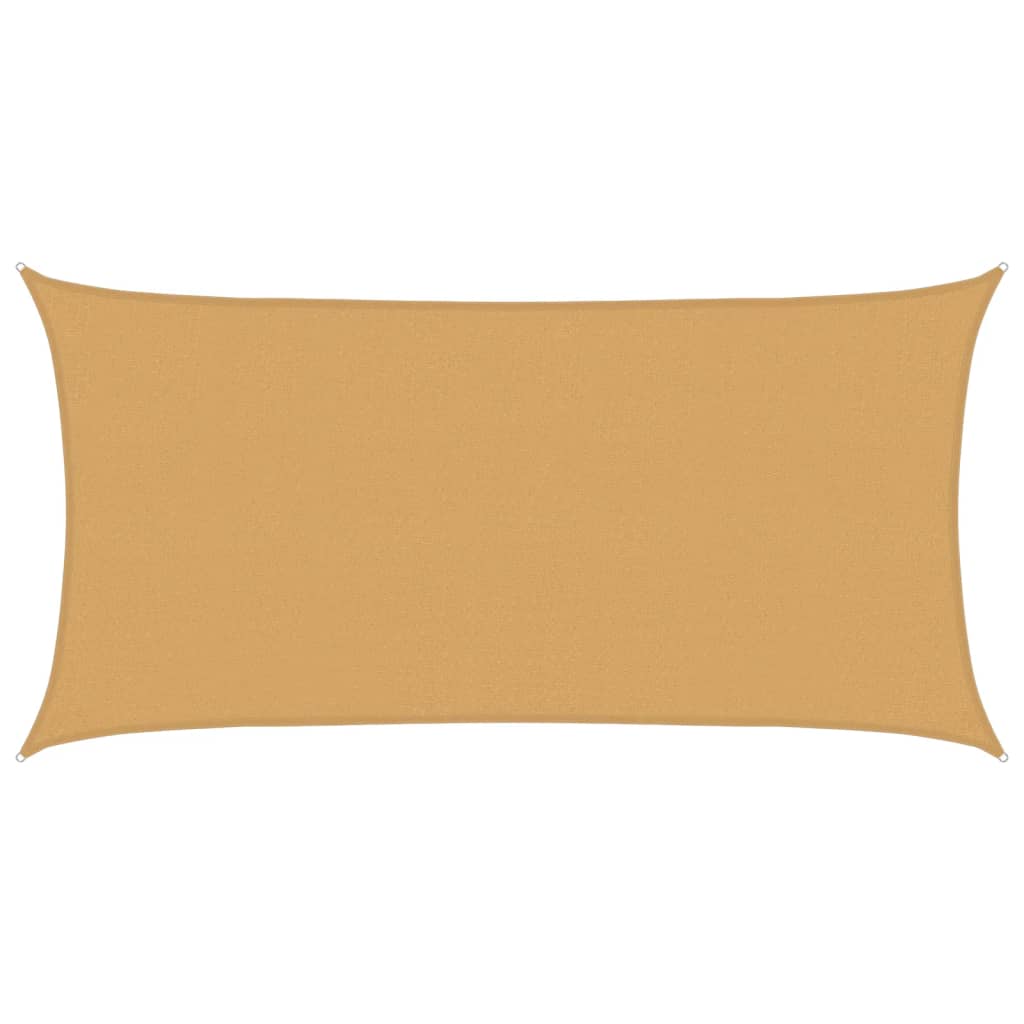 Solseil 160 g/m² rektangulær sand 2,5x5 m HDPE