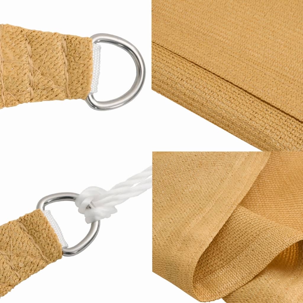 Solseil 160 g/m² rektangulær sand 2,5x5 m HDPE