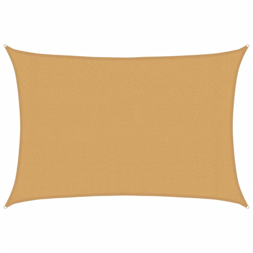 Solseil 160 g/m² rektangulær sand 3x4 m HDPE