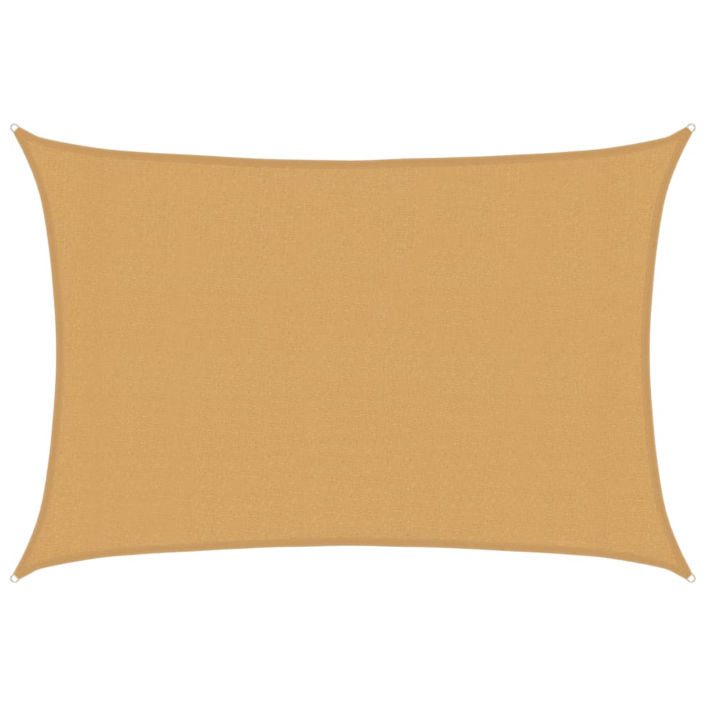 Solseil 160 g/m² rektangulær sand 3x5 m HDPE