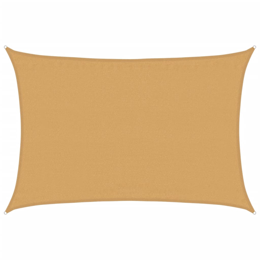 Solseil 160 g/m² rektangulær sand 3,5x5 m HDPE
