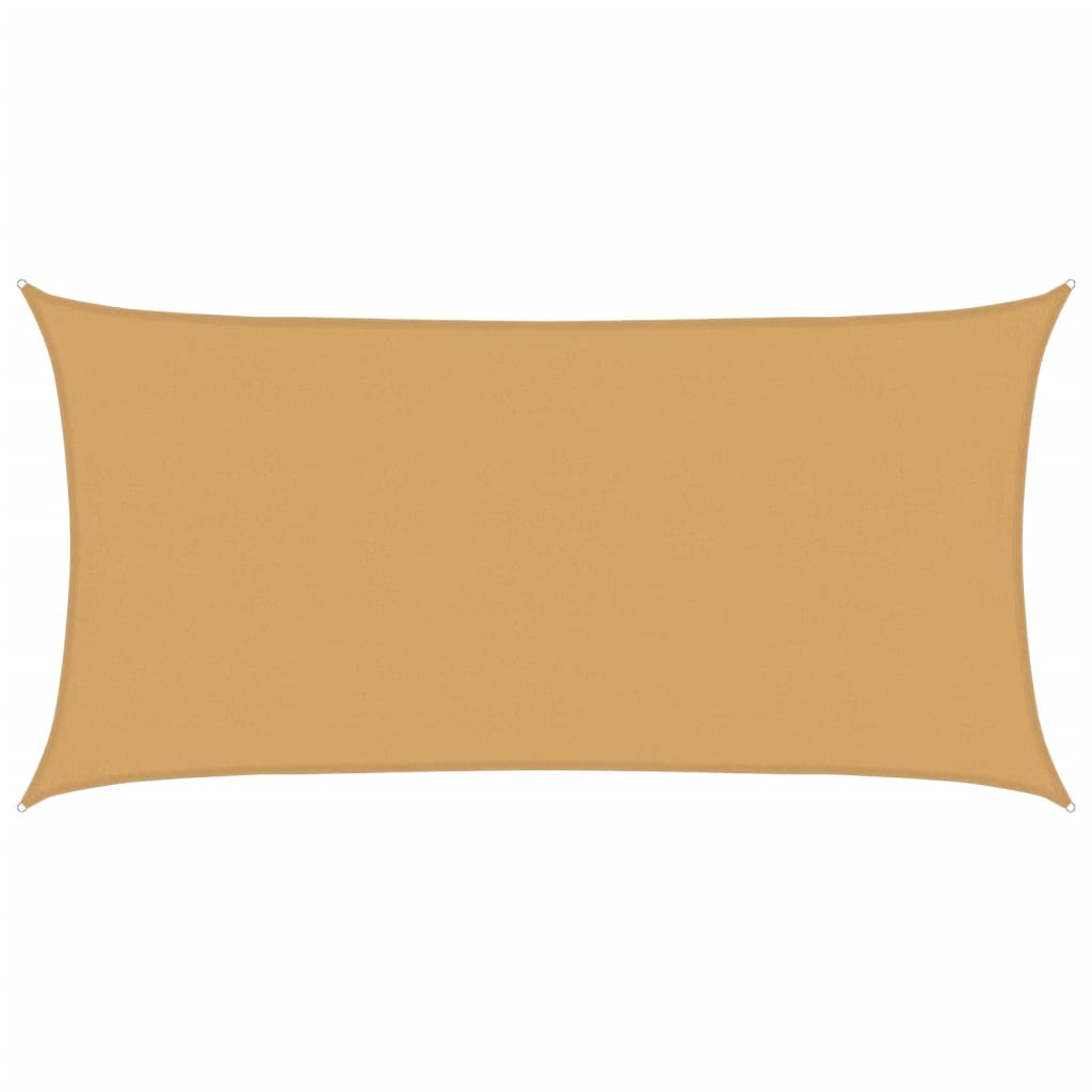 Solseil 160 g/m² rektangulær sand 4x7 m HDPE