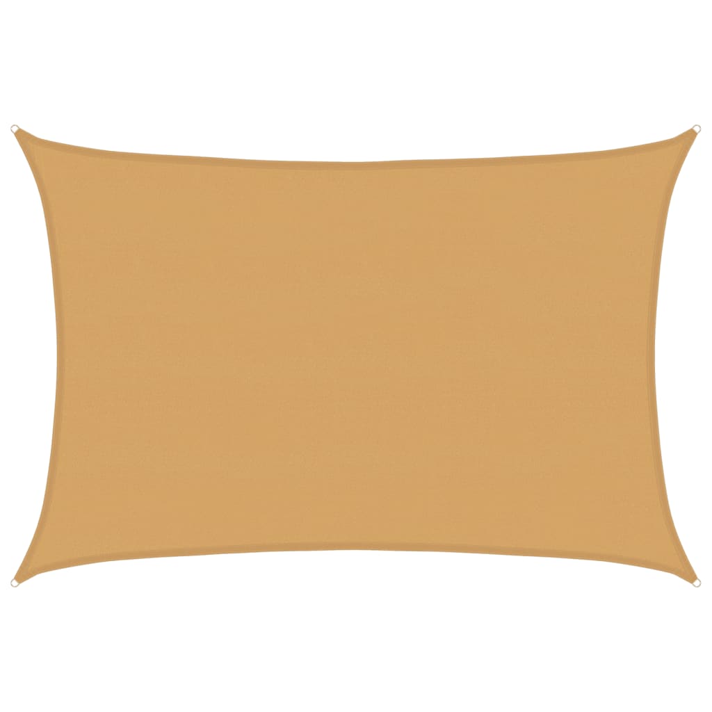 Solseil 160 g/m² rektangulær sand 5x7 m HDPE