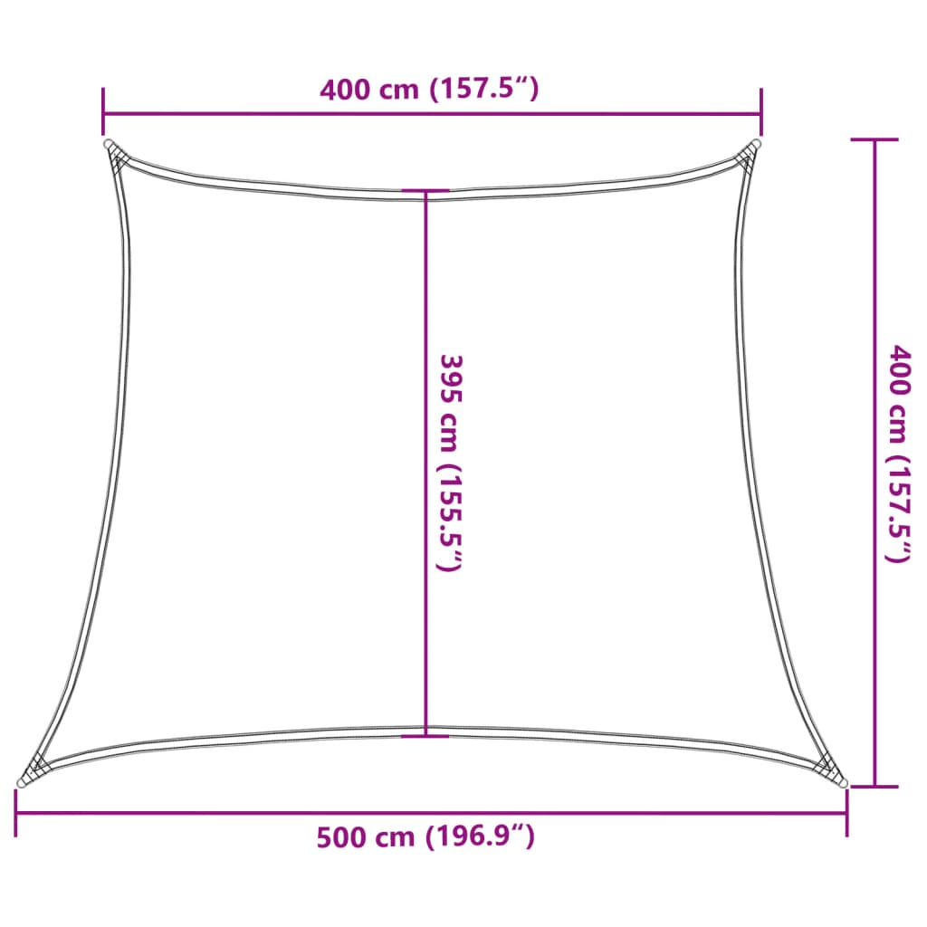 Solseil 160 g/m² trapesformet lysegrå 4/5x4 m HDPE
