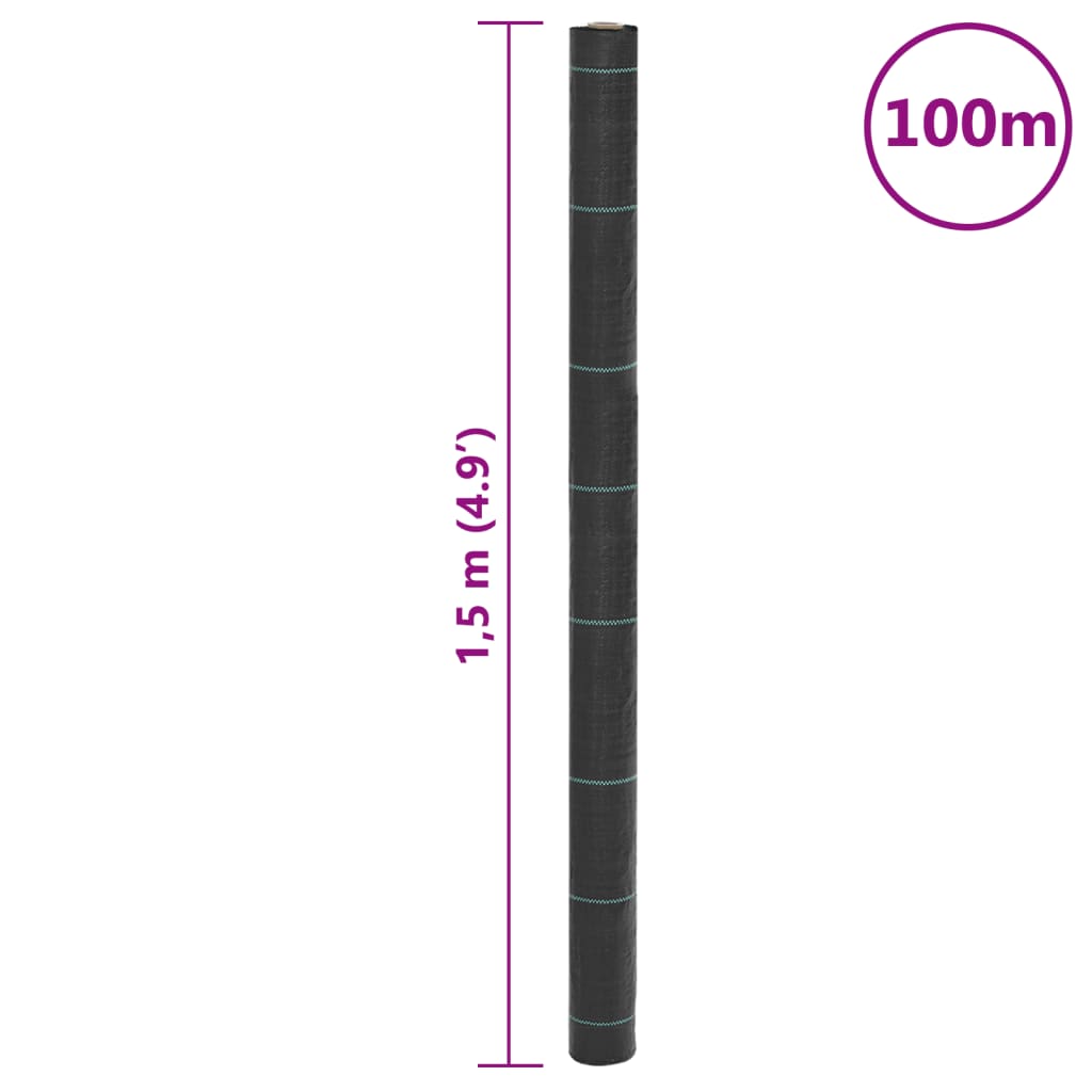 Ugressmembran svart 1,5x100 m PP