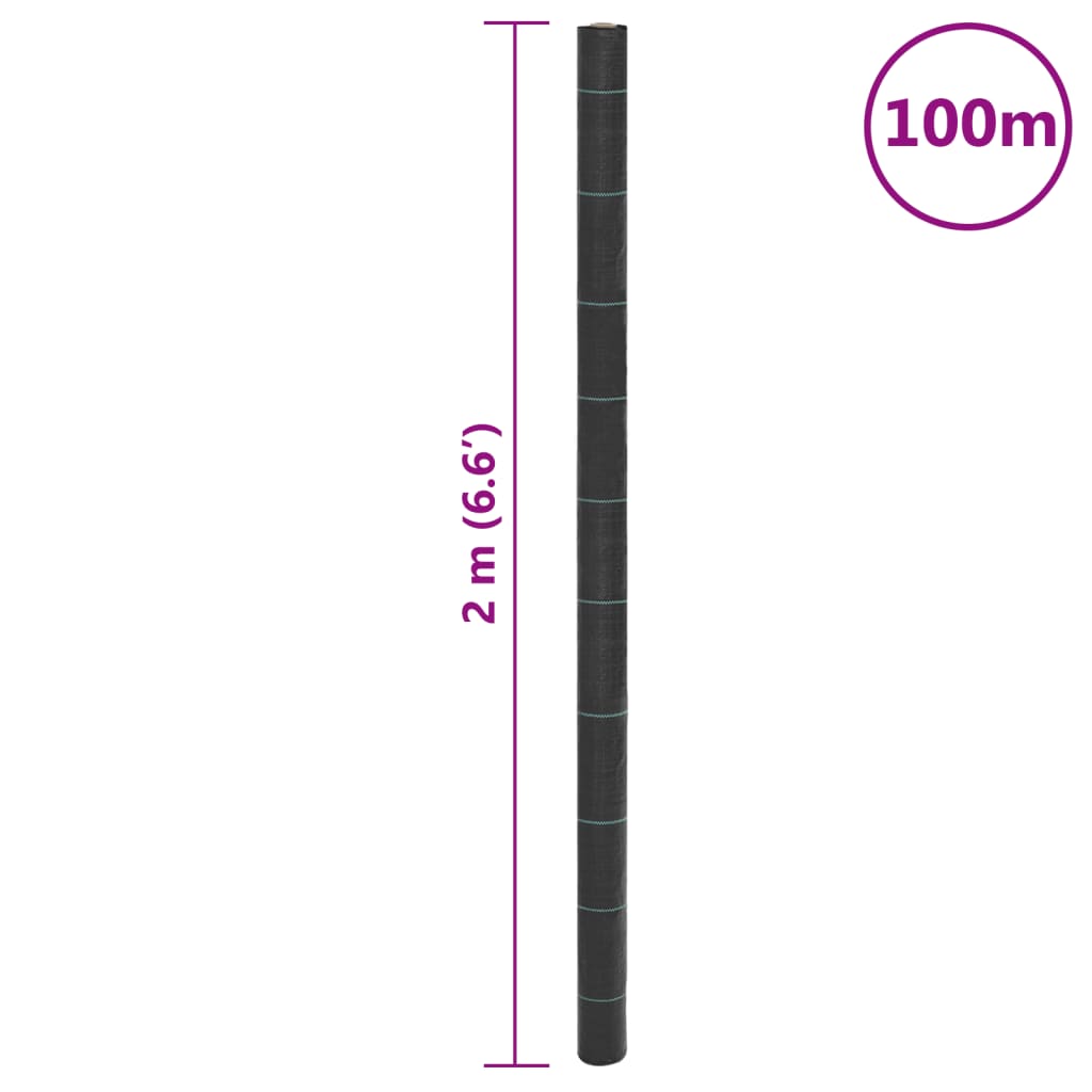 Kontrollmatte for ugress svart 2x100 m PP