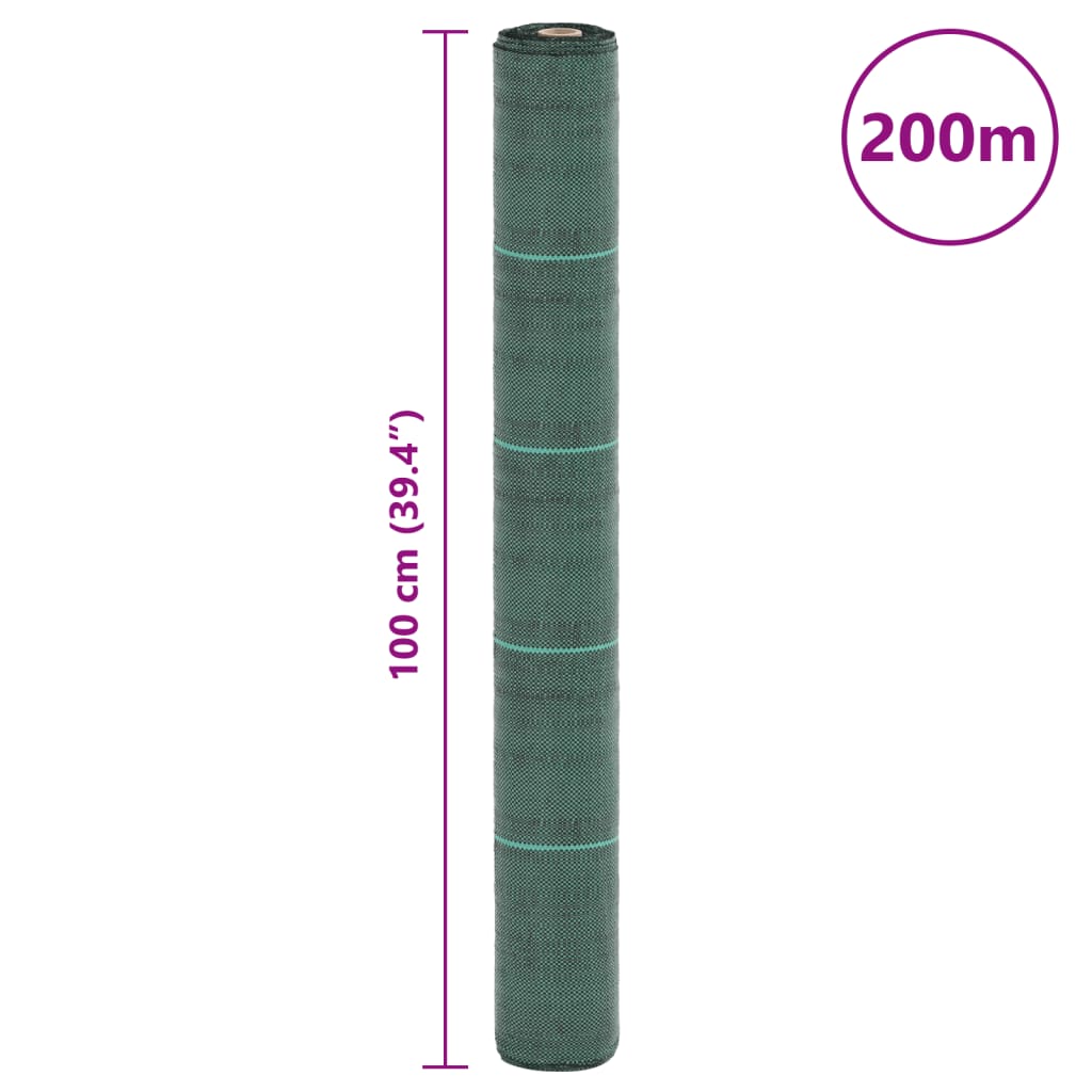Kontrollmatte for ugress grønn 1x200 m PP