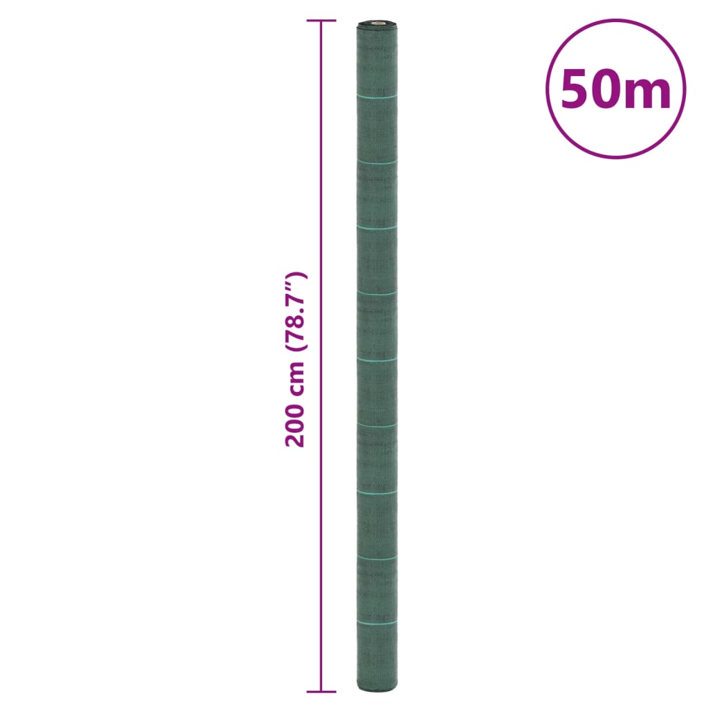 Kontrollmatte for ugress grønn 2x50 m PP vidaXL