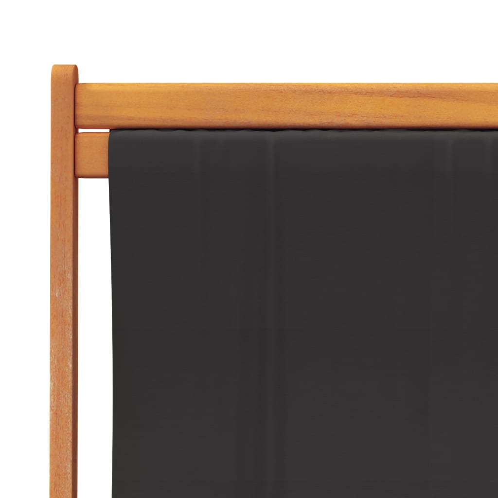 Sammenleggbare strandstoler 2 stk svart stoff vidaXL