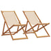 Sammenleggbare strandstoler 2 stk beige stoff og heltre vidaXL