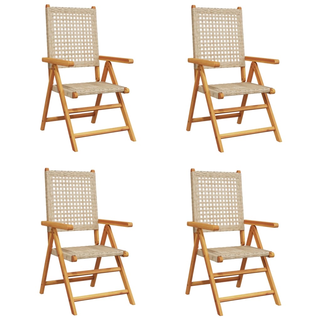 Lenestoler for hage 4 stk beige polyrotting og heltre