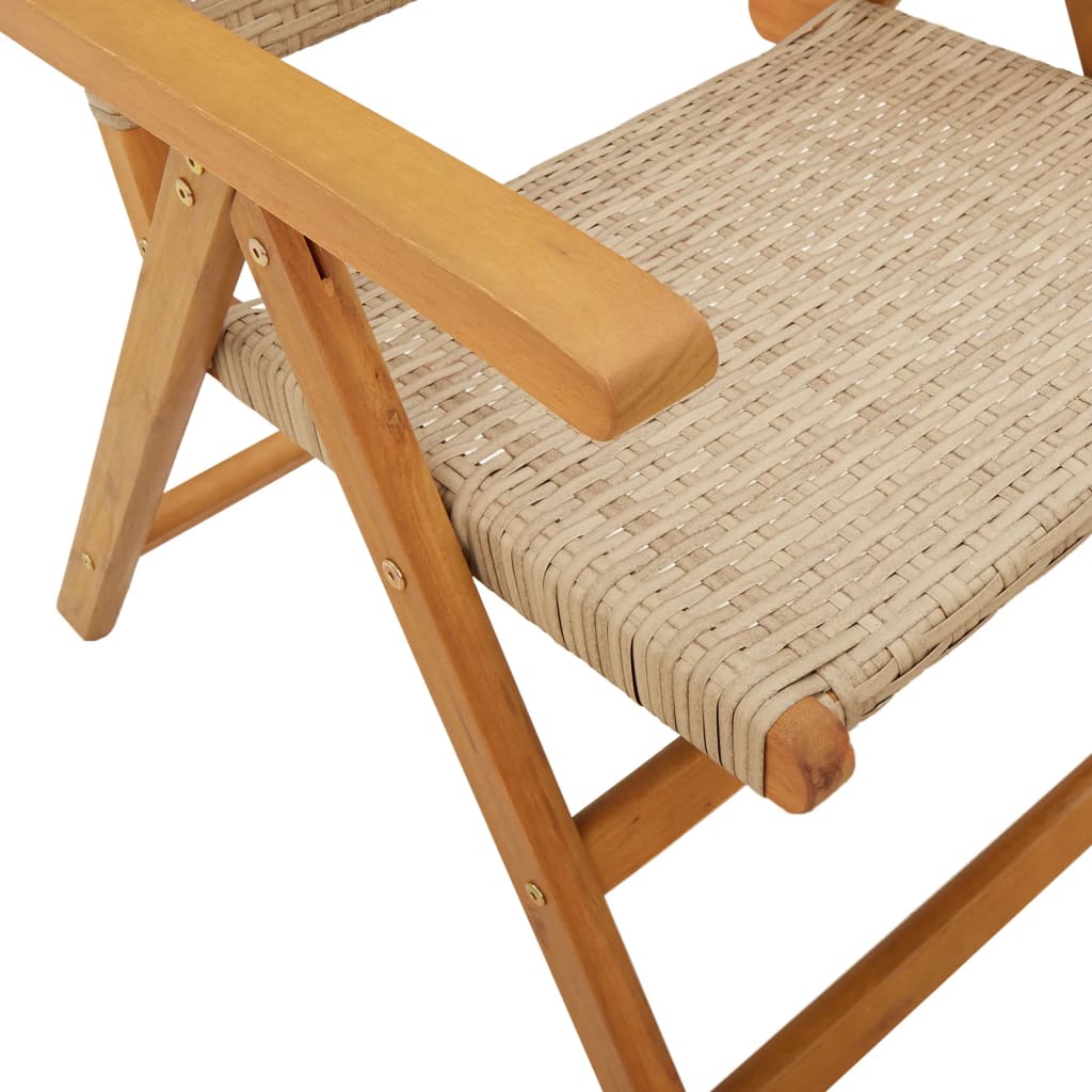 Lenestoler for hage 6 stk beige polyrotting og heltre