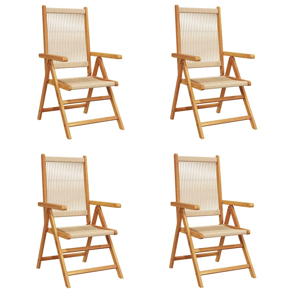 Lenestoler for hage 4 stk beige heltre akasie