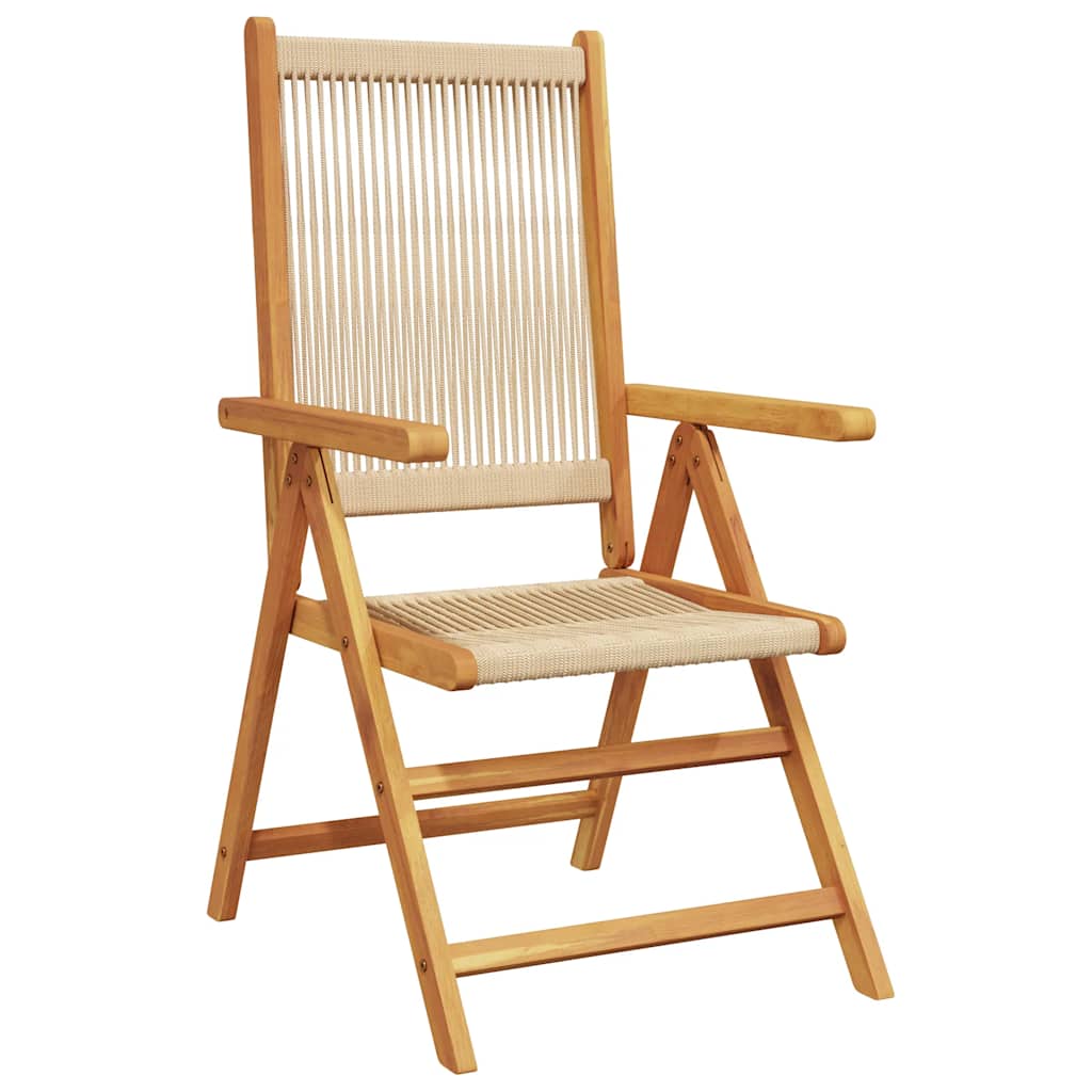Lenestoler for hage 4 stk beige heltre akasie