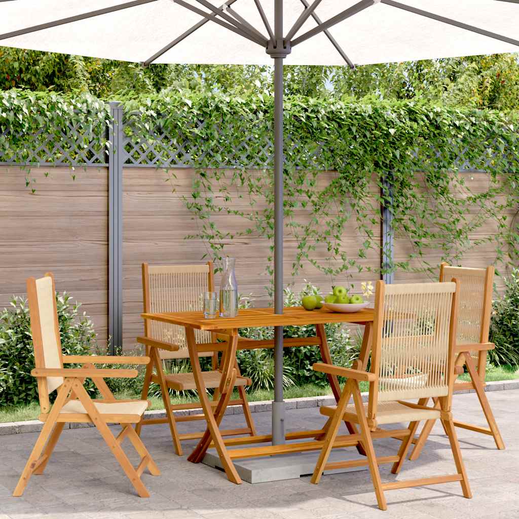 Lenestoler for hage 4 stk beige heltre akasie