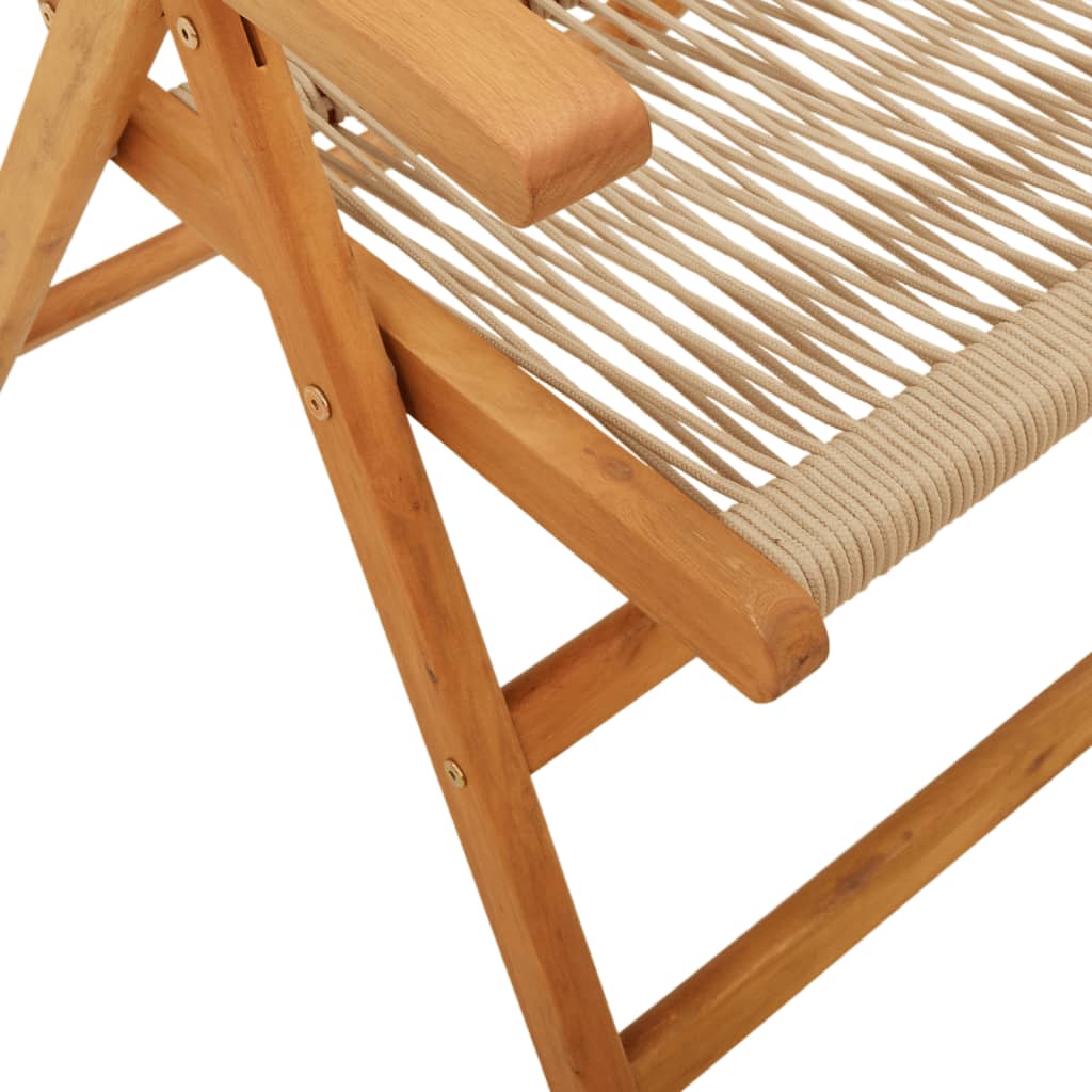 Lenestoler for hage 6 stk beige heltre akasie