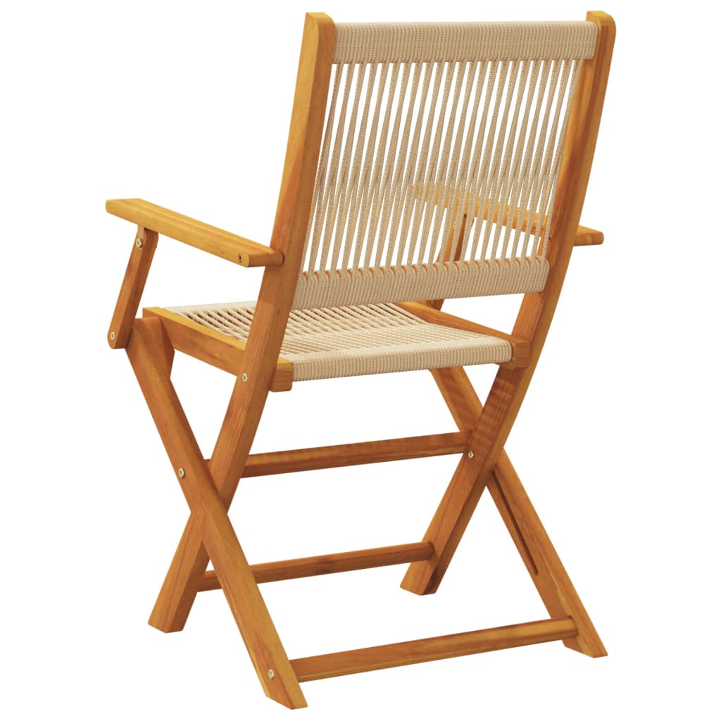 Sammenleggbare hagestoler 6 stk beige heltre akasie