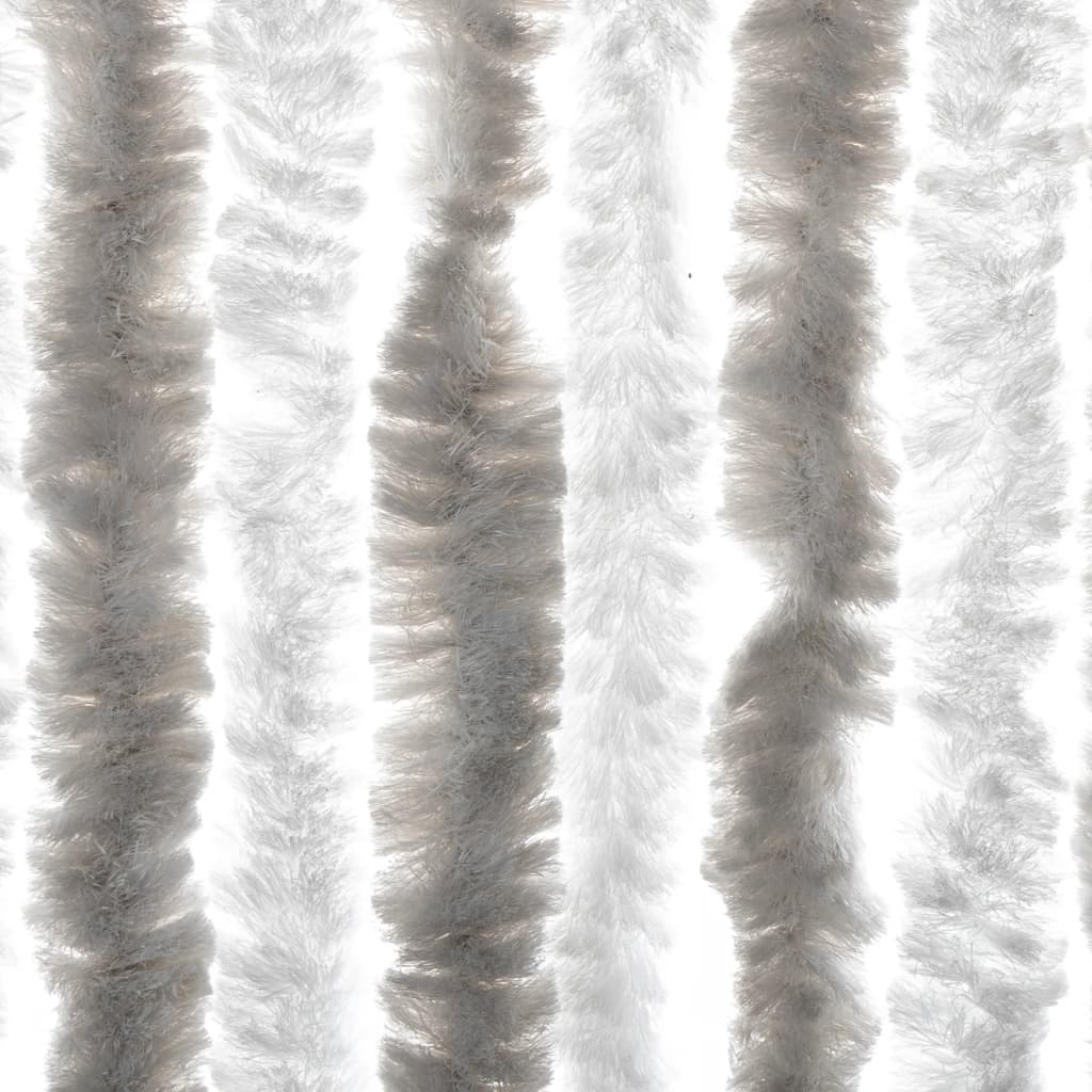 Fluegardin lysegrå og hvit 118x220 cm chenille