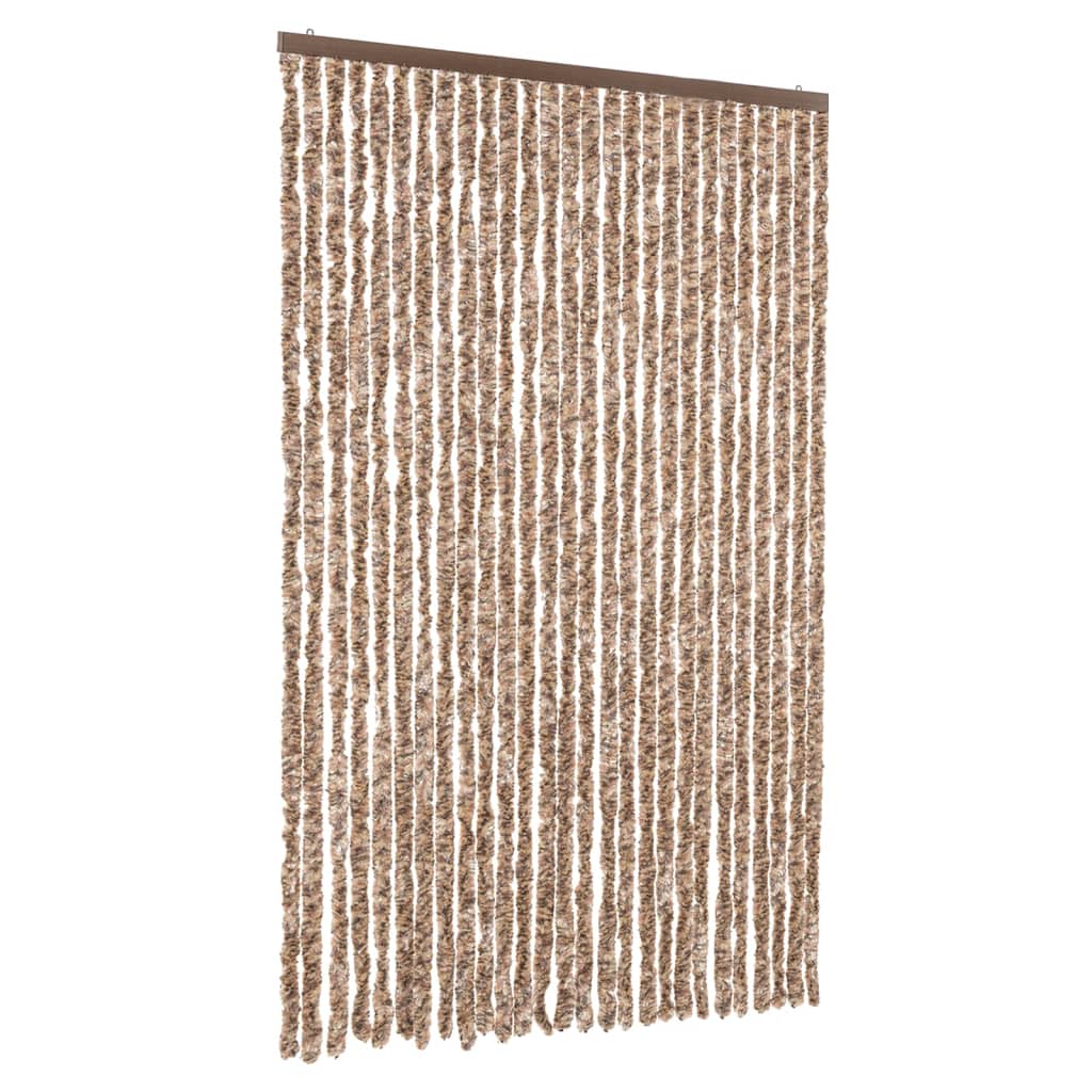 Fluegardin beige og mørkebrun 118x220 cm chenille