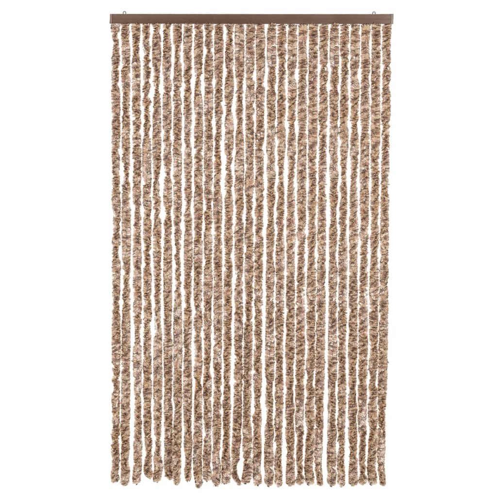 Fluegardin beige og mørkebrun 118x220 cm chenille