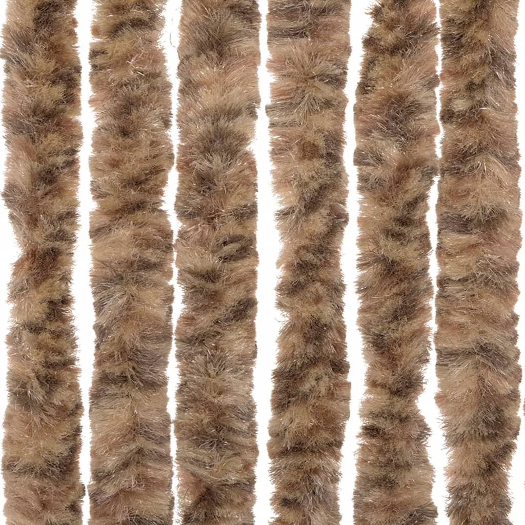 Fluegardin beige og mørkebrun 118x220 cm chenille