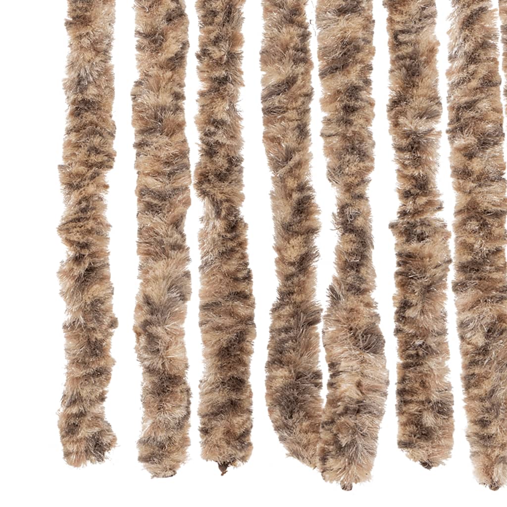 Fluegardin beige og mørkebrun 118x220 cm chenille