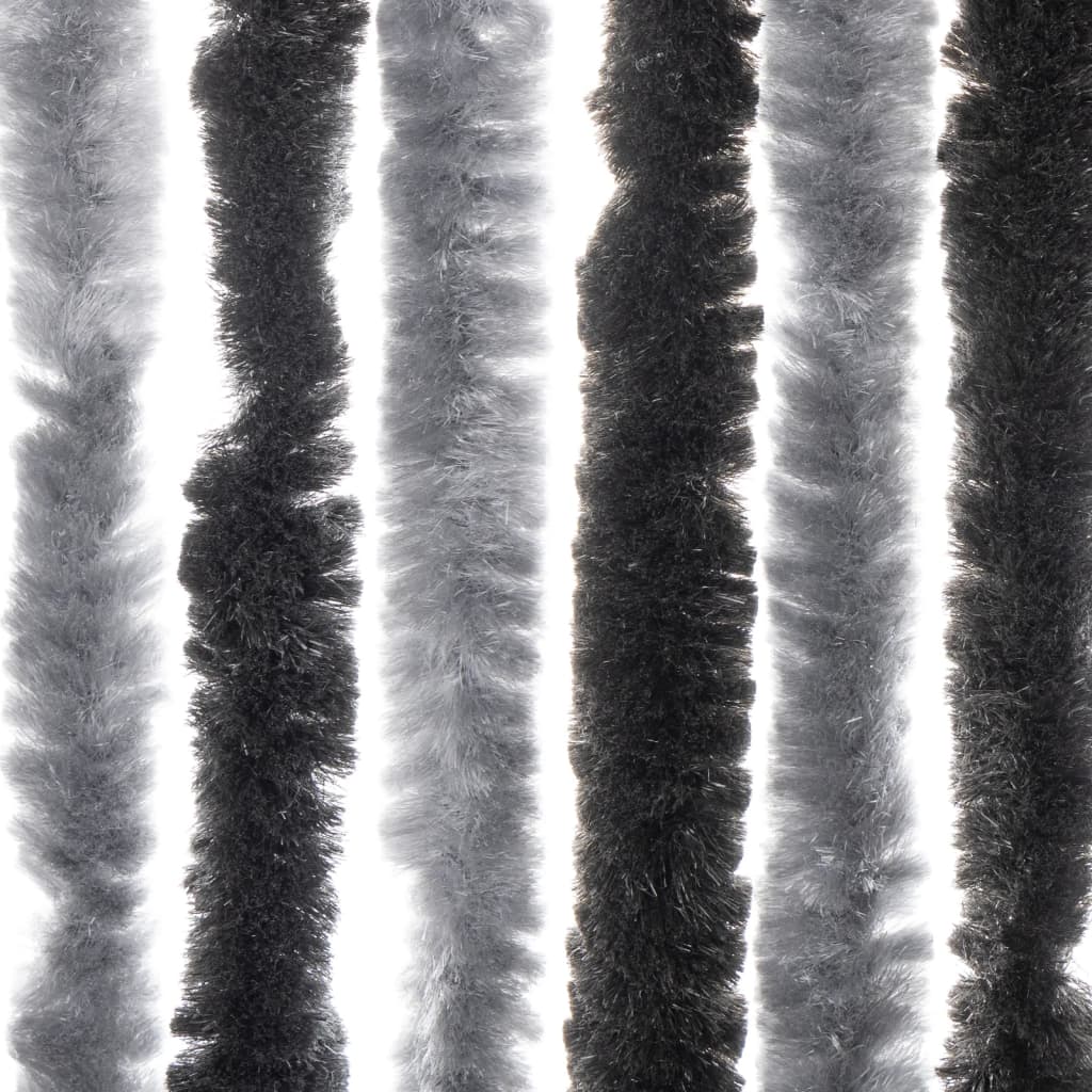 Fluegardin grå og svart 118x220 cm chenille