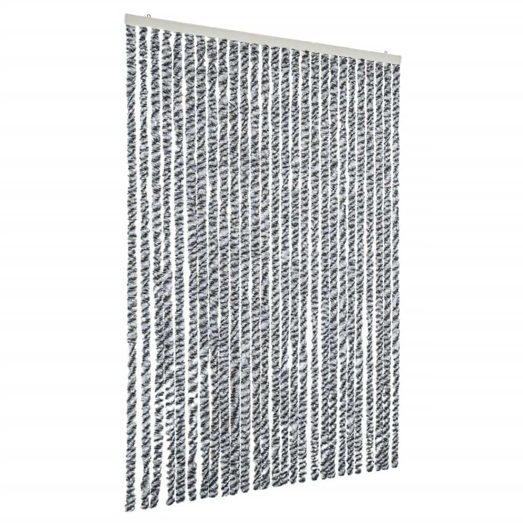 Fluegardin grå og svart og hvit 118x220 cm chenille
