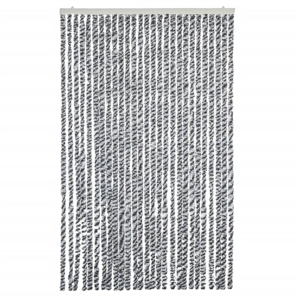 Fluegardin grå og svart og hvit 118x220 cm chenille