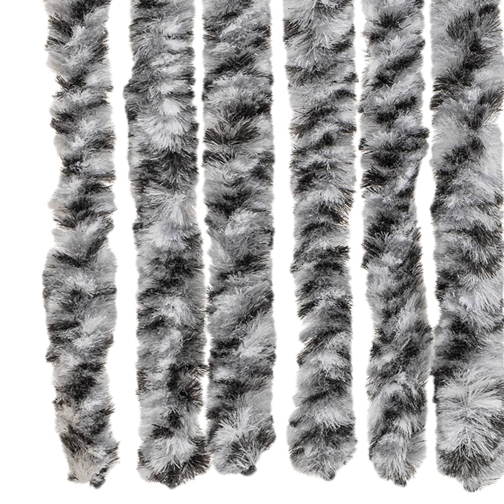 Fluegardin grå og svart og hvit 118x220 cm chenille