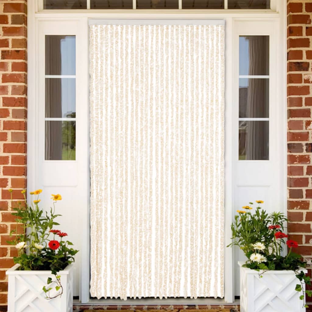 Fluegardin beige og hvit 118x220 cm chenille