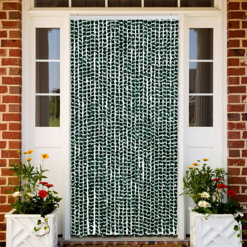 Fluegardin grønn og hvit 118x220 cm chenille