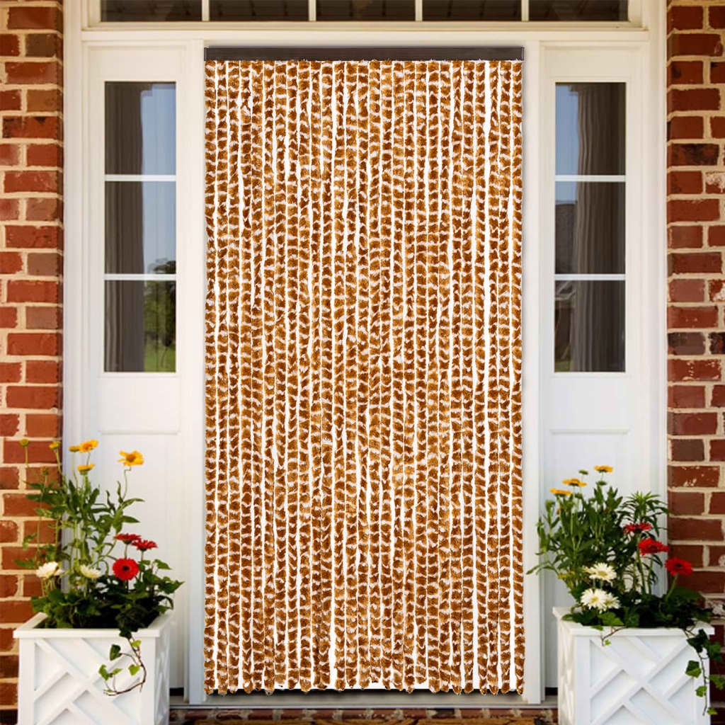 Fluegardin oker og hvit 118x220 cm chenille