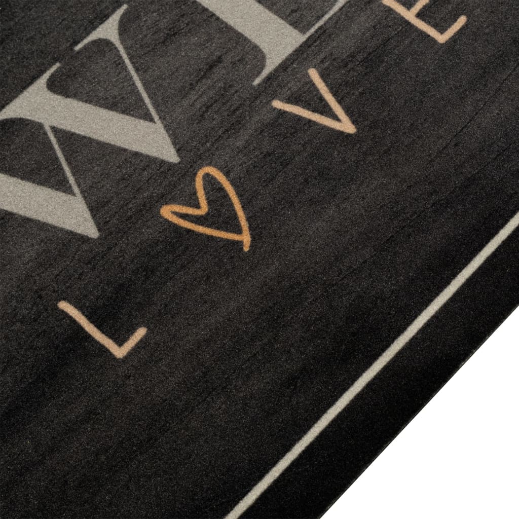 Kjøkkenteppe vaskbar Coffee tekst 60x180 cm fløyel