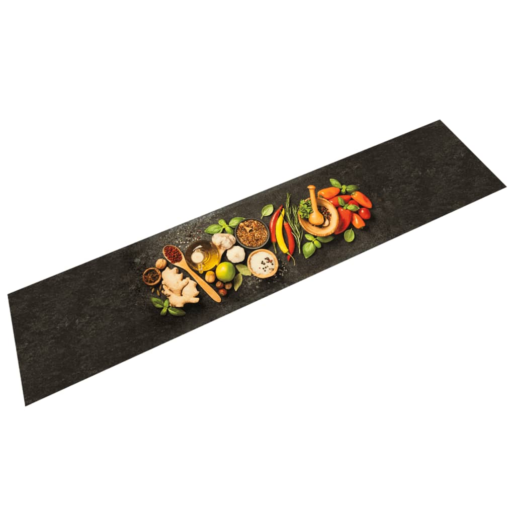 Kjøkkenteppe vaskbar krydder 60x300 cm fløyel
