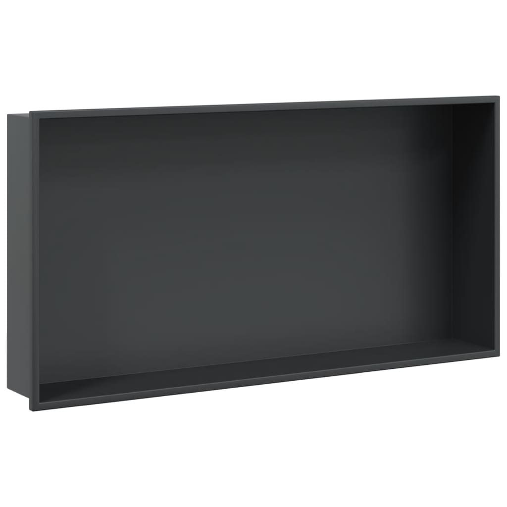 Dusjnisje matt svart 62x32x9 cm rustfritt stål