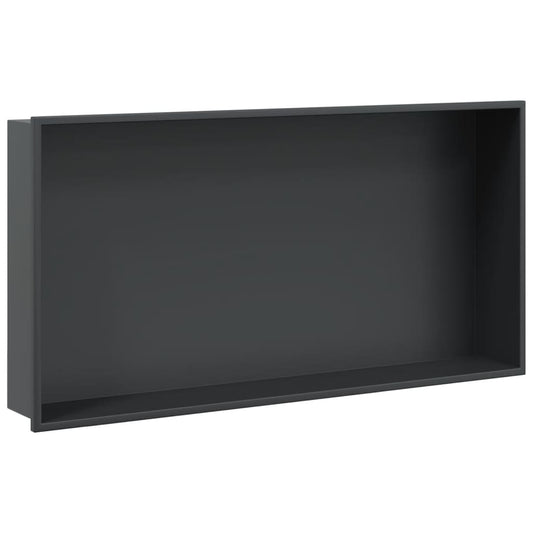 Dusjnisje matt svart 62x32x9 cm rustfritt stål