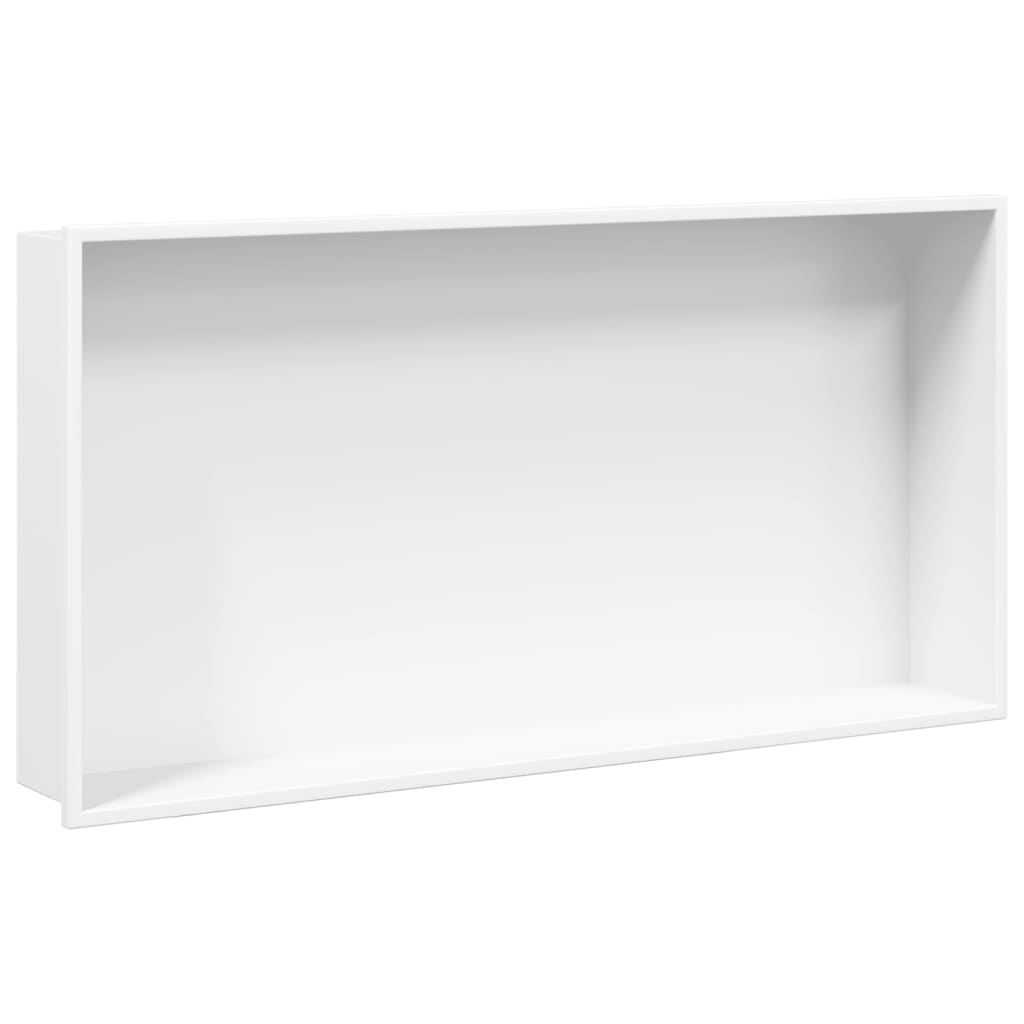 Dusjnisje matt hvit 62x32x9 cm rustfritt stål