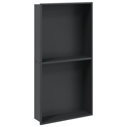 Dusjnisje matt svart 32x62x9 cm rustfritt stål