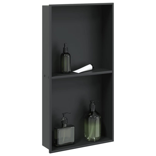 Dusjnisje matt svart 32x62x9 cm rustfritt stål
