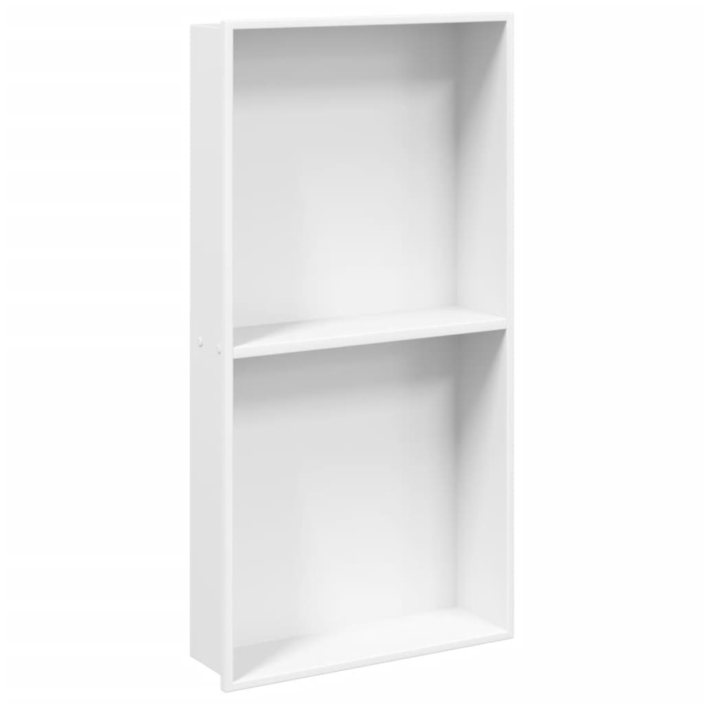 Dusjnisje matt hvit 32x62x9 cm rustfritt stål