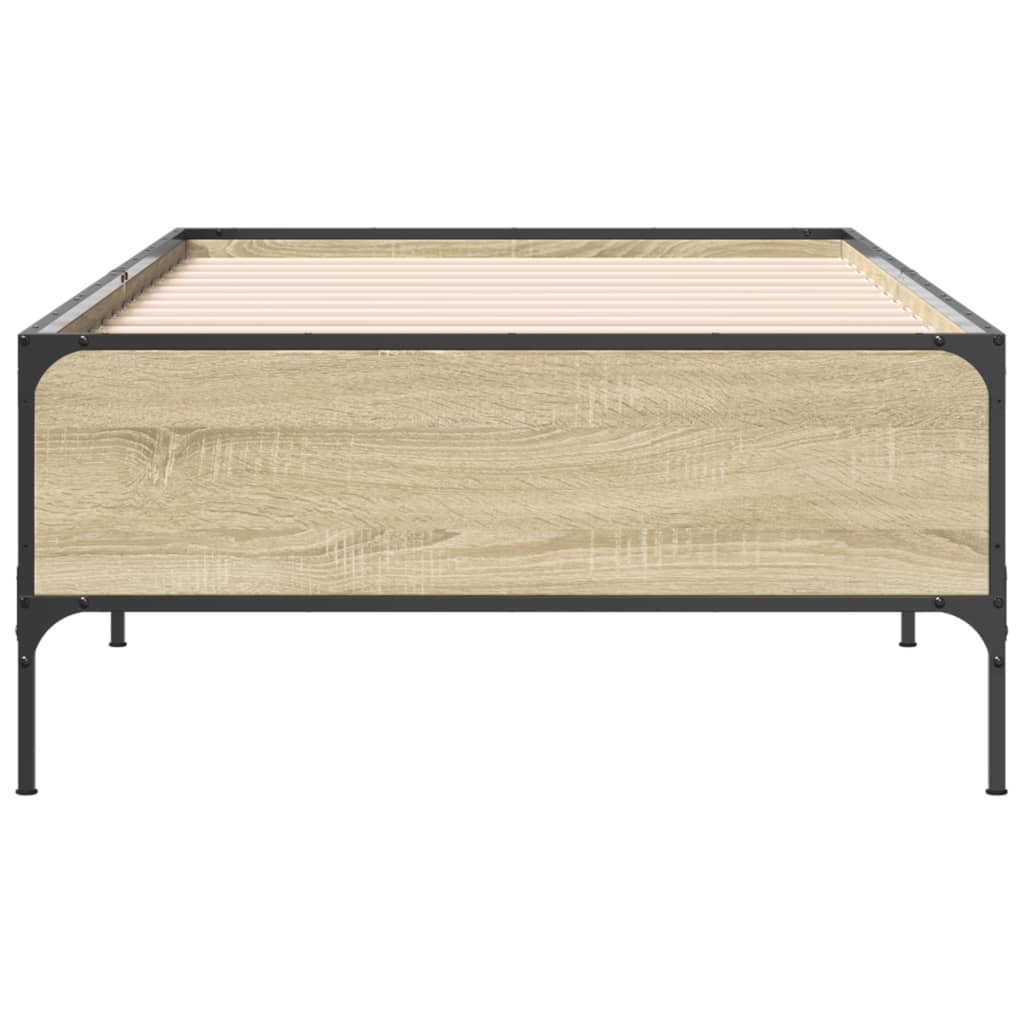 Sengeramme sonoma eik 90x190 cm konstruert tre og metall