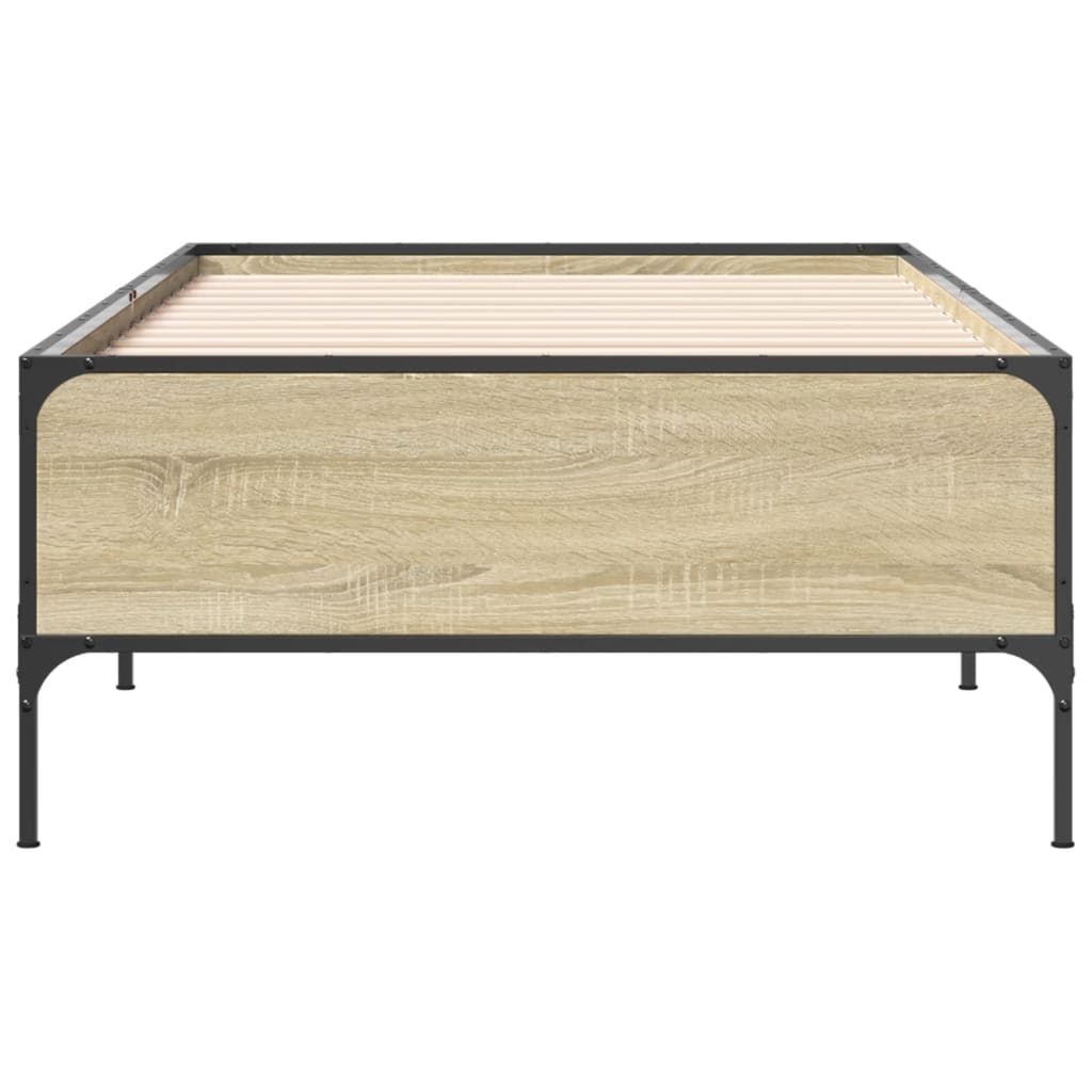 Sengeramme sonoma eik 75x190 cm konstruert tre og metall