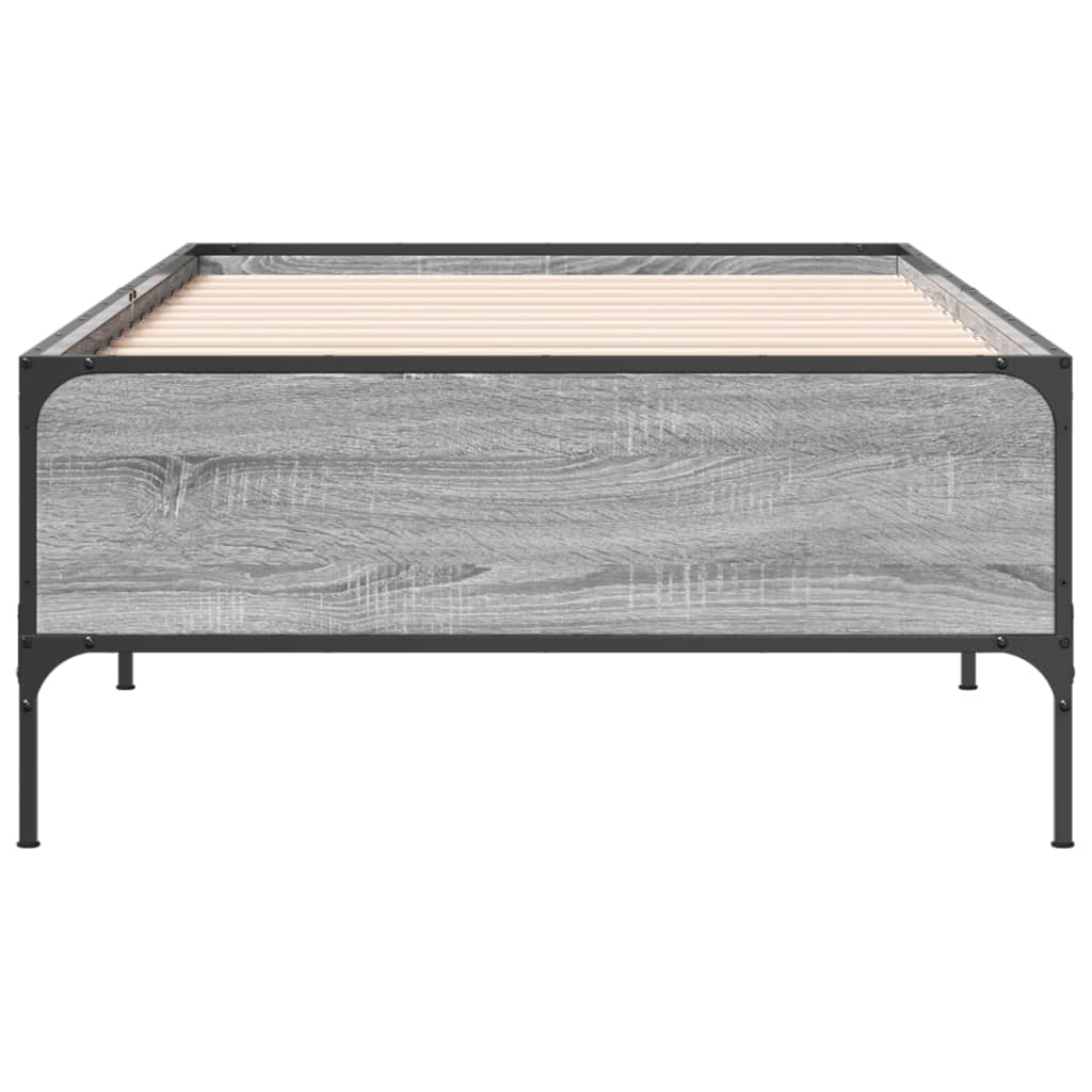 Sengeramme grå sonoma 75x190 cm konstruert tre og metall