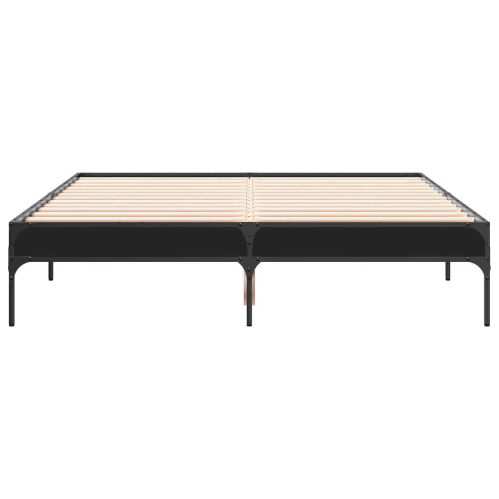 Sengeramme svart 120x200 cm konstruert tre og metall