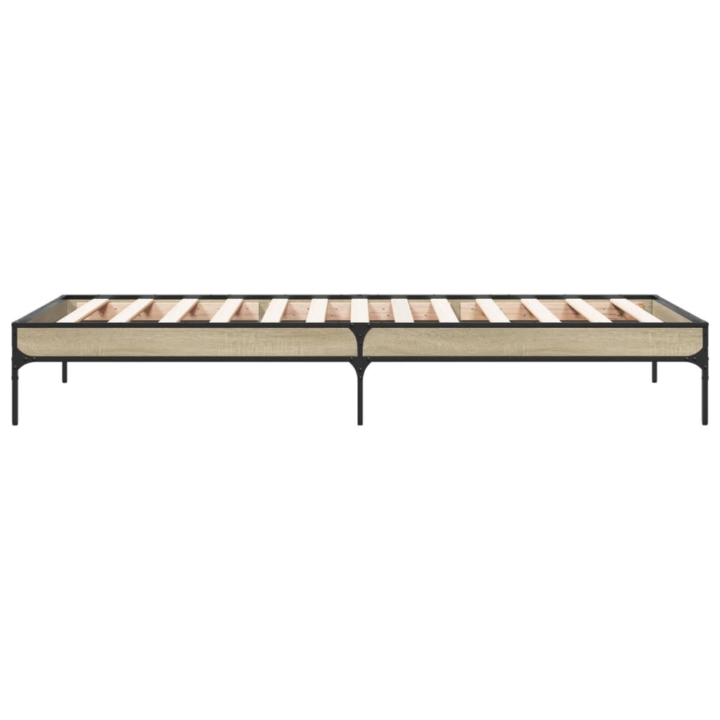 Sengeramme sonoma eik 100x200 cm konstruert tre og metall