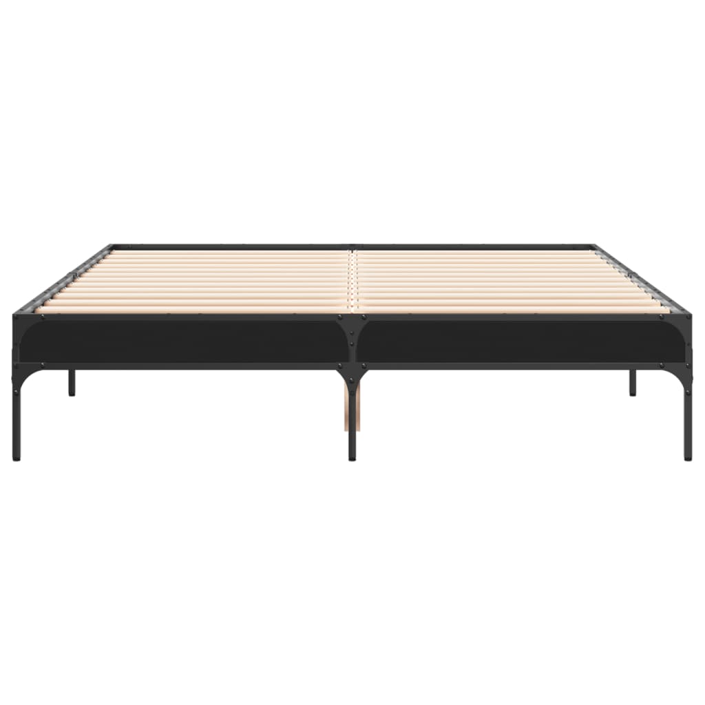 Sengeramme svart 120x190 cm konstruert tre og metall